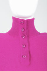 Vintage Sonia Rykiel Magenta Knit Popover Sweater on Mannequin Neck Detail at Recess