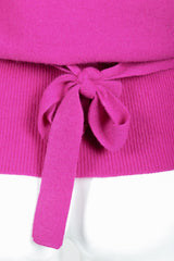 Vintage Sonia Rykiel Magenta Knit Popover Sweater on Mannequin Waist Tie at Recess