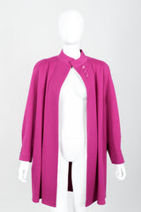 Vintage Sonia Rykiel Fuchsia Knit Cocoon Coat on mannequin open at Recess