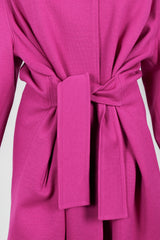 Vintage Sonia Rykiel Fuchsia Knit Cocoon Coat belted waist at Recess