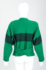 Vintage Sonia Rykiel Green Collegiate Cardigan Set on Mannequin Back at Recess