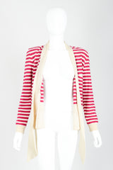 Vintage Sonia Rykiel Magenta Knit Sweater Set on Mannequin front open at Recess