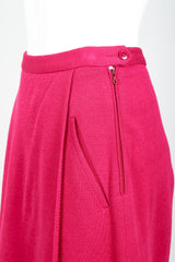 Vintage Sonia Rykiel Magenta Knit Panel Skort Set on Mannequin waistband detail at Recess