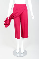 Vintage Sonia Rykiel Magenta Knit Panel Skort Set on Mannequin front at Recess