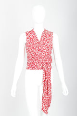 Vintage Sonia Rykiel Graphic Floral Print Wrap Top Front Crop at Recess