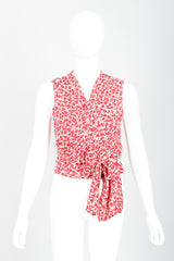Vintage Sonia Rykiel Graphic Floral Print Wrap Top Front Crop at Recess