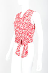 Vintage Sonia Rykiel Graphic Floral Print Wrap Top Angle Crop at Recess