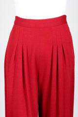 Vintage Sonia Rykiel Red Knit Pant Set on mannequin front waistband at Recess