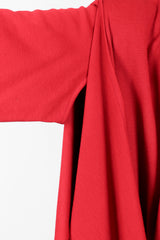 Vintage Sonia Rykiel Red Knit Cape Coat & Pant Set on mannequin armhole detail out at Recess