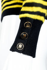Vintage Sonia Rykiel Yellow Stripe Knit Sailor Sweater on mannequin Sleeve Cuff at Recess