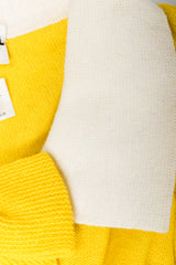 Vintage Sonia Rykiel Yellow Bow Collared Swing Sweater Collar discoloration