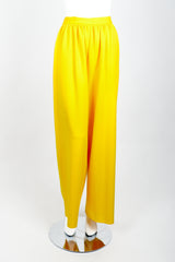 Vintage Sonia Rykiel Yellow Knit Gathered Pant on mannequin Front at Recess