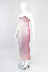 Recess Los Angeles Vintage Soo Yung Lee Iridescent Ombre Lamé Strapless Gown