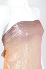 Recess Los Angeles Vintage Soo Yung Lee Iridescent Ombre Lamé Strapless Gown