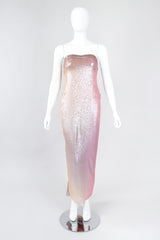 Recess Los Angeles Vintage Soo Yung Lee Iridescent Ombre Lamé Strapless Gown