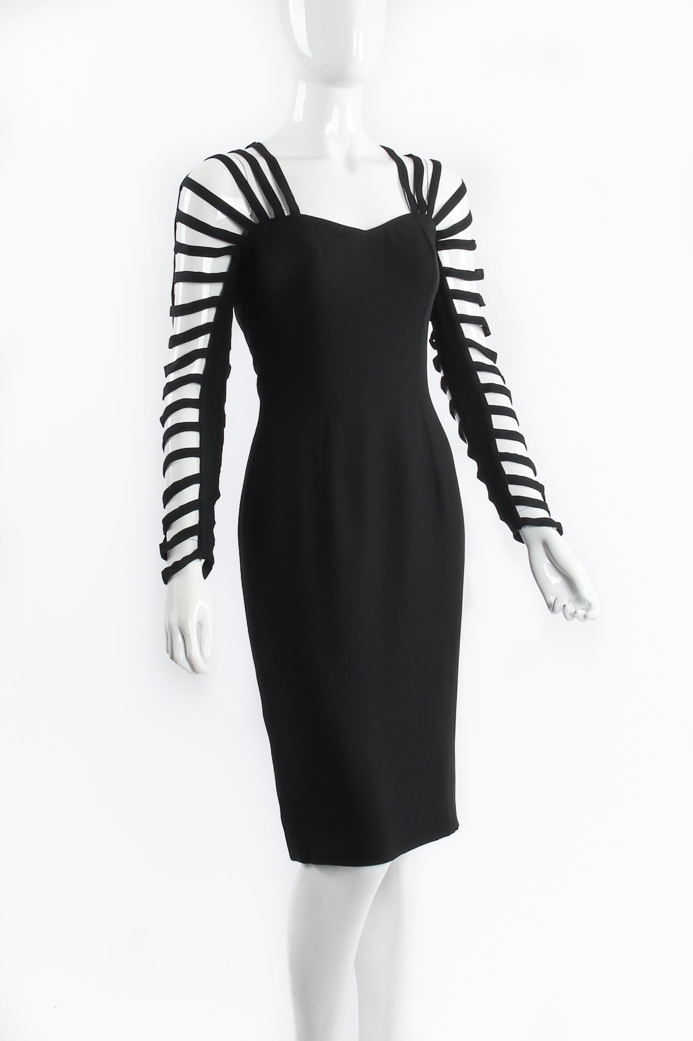Vintage Sophie Sitbon Strappy Cage Cocktail Sheath Dress on Mannequin crop at Recess Los Angeles
