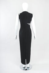 Recess Designer Consignment Vintage Sophie Sitbon Wave Cage Curved Ladder Cutout Peekaboo Sheath Dress Los Angeles Resale
