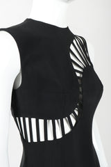 Recess Designer Consignment Vintage Sophie Sitbon Wave Cage Curved Ladder Cutout Peekaboo Sheath Dress Los Angeles Resale