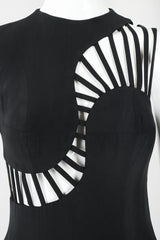 Recess Designer Consignment Vintage Sophie Sitbon Wave Cage Curved Ladder Cutout Peekaboo Sheath Dress Los Angeles Resale