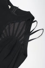 Recess Designer Consignment Vintage Sophie Sitbon Wave Cage Curved Ladder Cutout Peekaboo Sheath Dress Los Angeles Resale