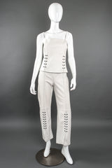 Vintage St. John Chained Leather Tank & Pant Set on mannequin front at Recess LA