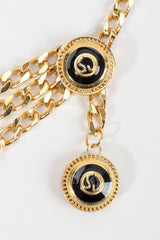 Vintage St John Triple-Strand Enamel Logo Chain Belt II charm fob at Recess Los Angeles