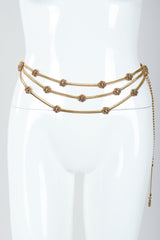 Vintage St John Gold Triple Drape Rosette Chain Belt on Mannequin at Recess Los Angeles