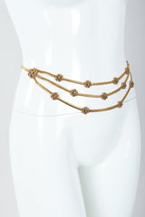 Vintage St John Gold Triple Drape Rosette Chain Belt on Mannequin at Recess Los Angeles