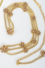 Vintage St John Gold Triple Drape Rosette Chain Belt swirl at Recess Los Angeles