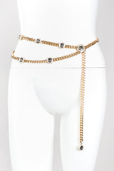 Recess Los Angeles Vintage St John Draped Enamel Logo Chain Belt