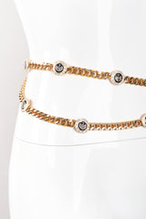 Recess Los Angeles Vintage St John Draped Enamel Logo Chain Belt