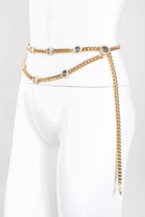 Recess Los Angeles Vintage St John Draped Enamel Logo Chain Belt