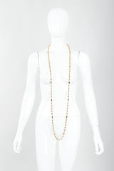 Vintage St. John Gold Faceted Diamond Rope Necklace Single Wrap on Mannequin at Recess