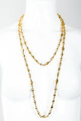 Vintage St. John Gold Faceted Diamond Rope Necklace Double Wrap on Mannequin at Recess