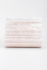Recess Los Angeles Vintage St John Lucite Mother-of-Pearl Satin Clutch