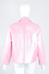 Recess Los Angeles Designer Consignment Resale Recycled Vintage St John Shrunken Pearlized Leather Car Coat