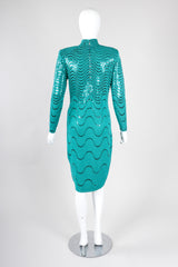 Recess Los Angeles Vintage St. John Metallic Waves Confetti Knit Sweater Dress