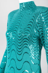 Recess Los Angeles Vintage St. John Metallic Waves Confetti Knit Sweater Dress