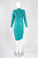 Recess Los Angeles Vintage St. John Metallic Waves Confetti Knit Sweater Dress