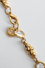 Vintage St. John Fusilli Twist Crystal Necklace signed charm @ Recess Los Angeles