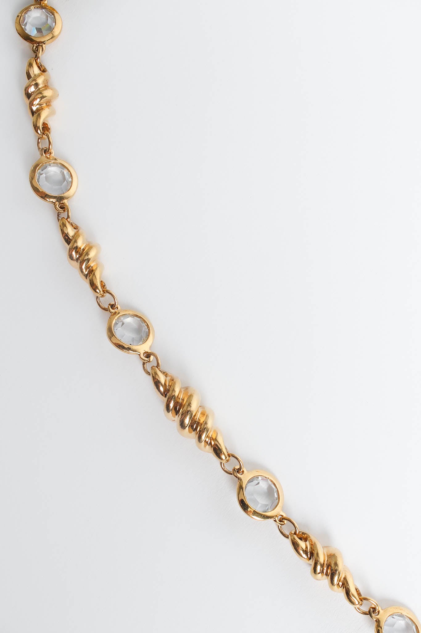  Vintage St. John Fusilli Twist Crystal Necklace detail shot @ Recess Los Angeles