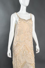Vintage St. Vini Creations Deco Beaded Shift Slip Dress on mannequin crop at Recess Los Angeles
