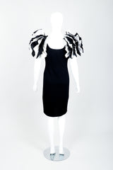 Vintage St. John for Neiman Marcus Ruffle Shoulder Cocktail Dress Back at Recess