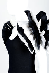 Vintage St. John for Neiman Marcus Ruffle Shoulder Cocktail Dress Shoulder Ruffle at Recess