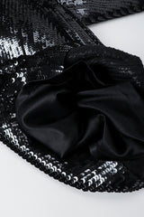 St. John Black Liquid Sequin Jumpsuit lining