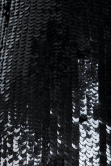 St. John Black Liquid Sequin fabric detail