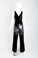 St. John Black Liquid Sequin Jumpsuit on Mannequin front at Recess Los Angeles