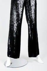 St. John Black Liquid Sequin Jumpsuit legs on Mannequin at Recess Los Angeles