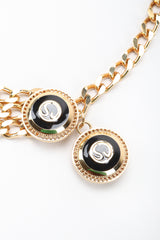 Recess Designer Consignment Vintage St John Triple-Strand Enamel Logo Chunky Curb Chain Belt Los Angeles Resale