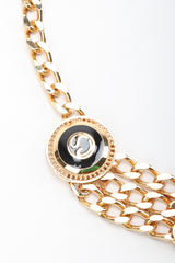 Recess Designer Consignment Vintage St John Triple-Strand Enamel Logo Chunky Curb Chain Belt Los Angeles Resale